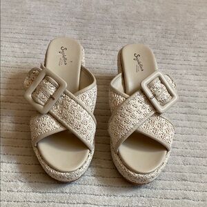 Seychelles Cream Woven Sandals